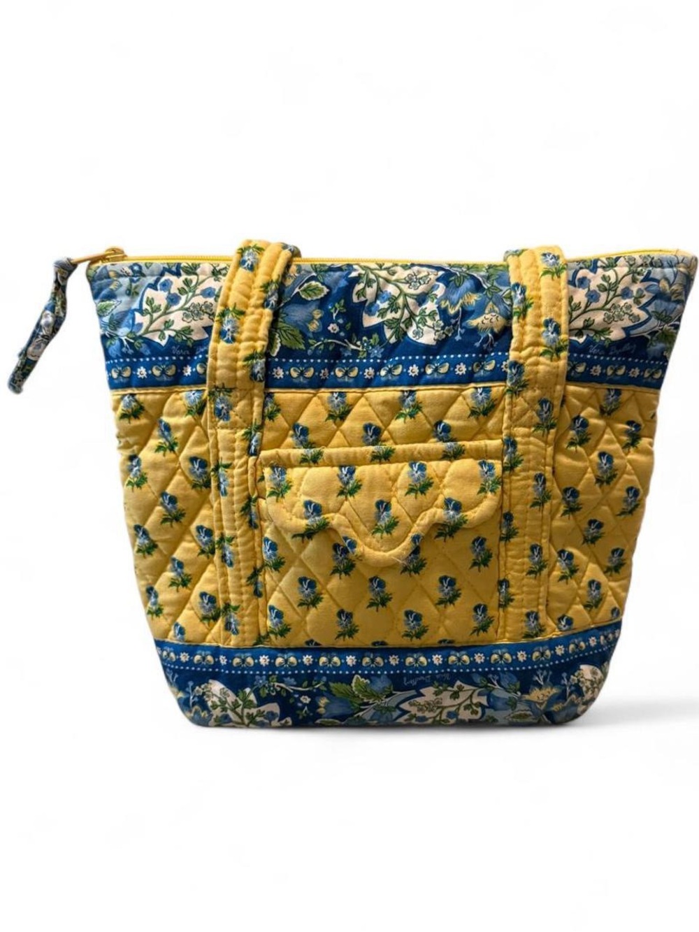 Vera Bradley Yellow and Blue Quilted Floral Tote